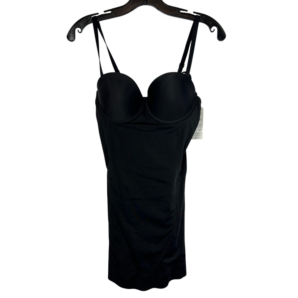 la Vie en Rose Drops A Size Black Shapewear Slip Underwire Bra Strappy Large